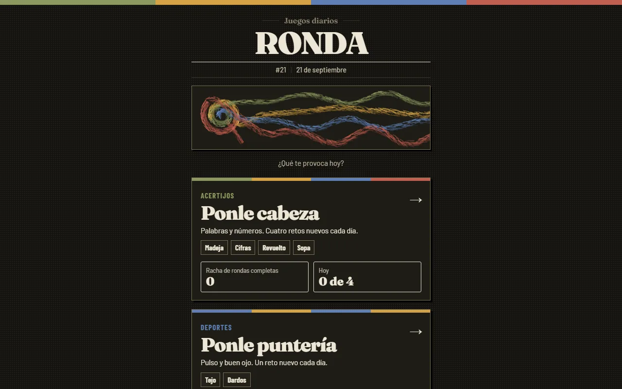 Página de Ronda, juegos diarios